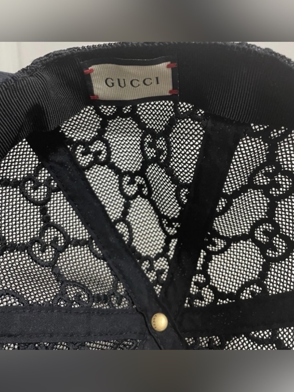 Gucci Mesh Lace Embroidered Baseball Hat Cap Size M - Picture 4 of 6